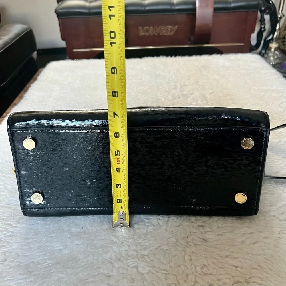 Michael Kors Avril Black Patent Leather Satchels/Shoulders Bag